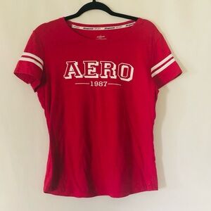 Aeropostale Sport T Shirt Size Large Pink Print Aero